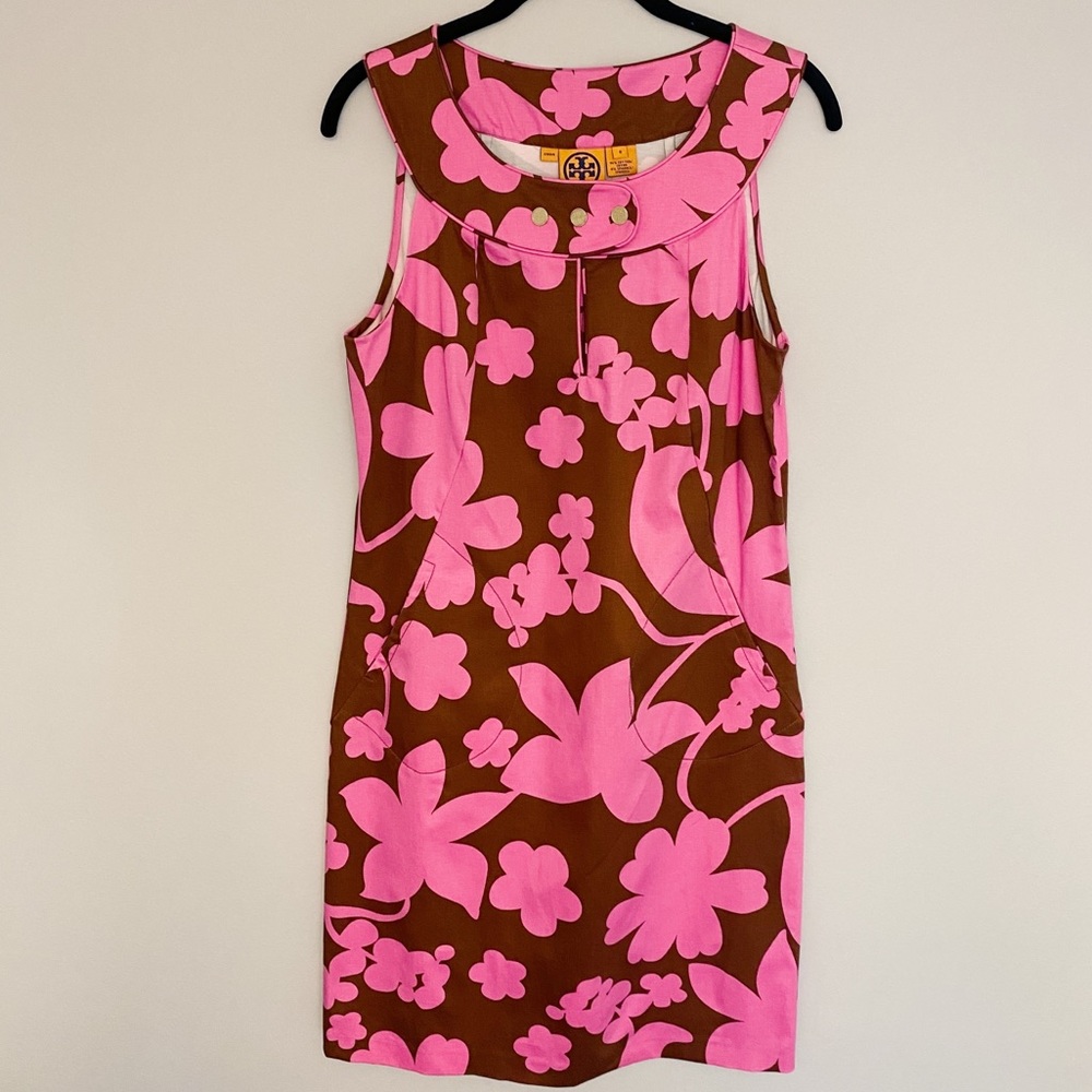 Tory Burch Brown & Pink Floral Dress